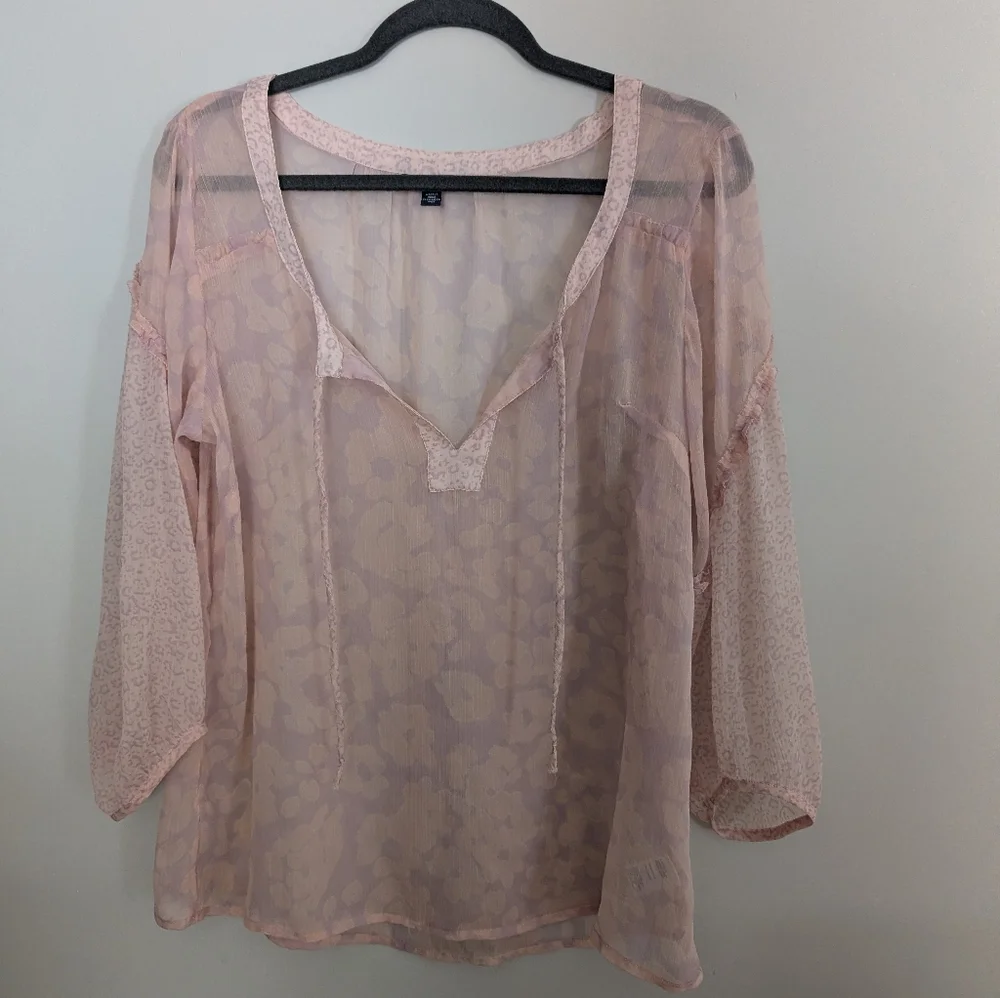 American Eagle Women's Large Sheer Top - Picture 5 of 6